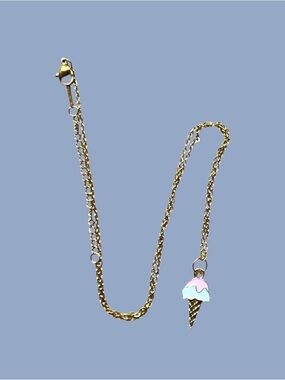 Gold and Pink Jewelry Necklace Accessory